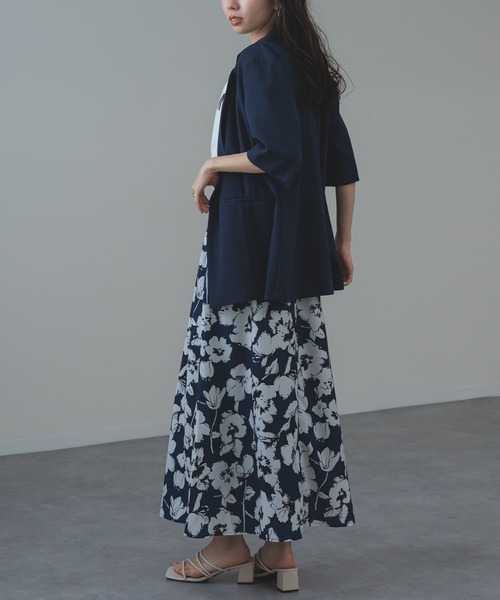 ANNA LUNA(アンナルナ)の「【ANNA LUNA】冷房対策 / UV対策 にも◎軽やかに羽織れる 麻調 5分袖 ジャケット(テーラードジャケット・レディース・ブラック/ベージュ/ネイビー・MEDIUM)」の15枚目の写真