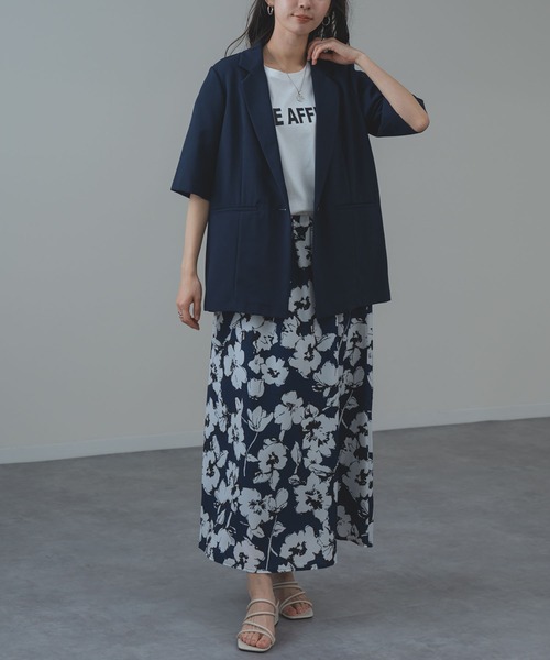 ANNA LUNA(アンナルナ)の「【ANNA LUNA】冷房対策 / UV対策 にも◎軽やかに羽織れる 麻調 5分袖 ジャケット(テーラードジャケット・レディース・ブラック/ベージュ/ネイビー・MEDIUM)」の14枚目の写真