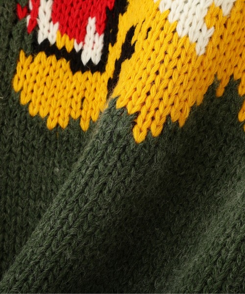 Schott(ショット)の「Schott/ショット/CREW KNIT "FACE TIGER"/クルー ニット フェイス タイガー(ニット/セーター・メンズ・ベージュ/グリーン・M/L/XL)」の14枚目の写真