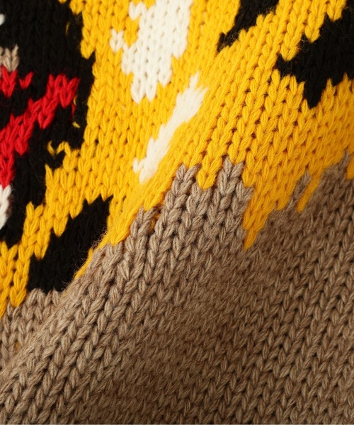 Schott(ショット)の「Schott/ショット/CREW KNIT "FACE TIGER"/クルー ニット フェイス タイガー(ニット/セーター・メンズ・ベージュ/グリーン・M/L/XL)」の11枚目の写真
