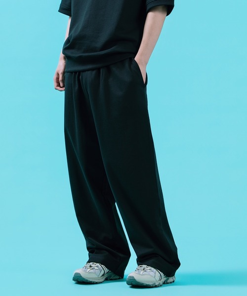 SIDEWAY STANCE（サイドウェイスタンス）の「【SIDEWAY STANCE】 裏毛 ワイド スウェットパンツ（スウェットパンツ・メンズ・ネイビー/ブラック/杢グレー・MEDIUM/LARGE/SMALL/X-LARGE）」の2枚目の写真