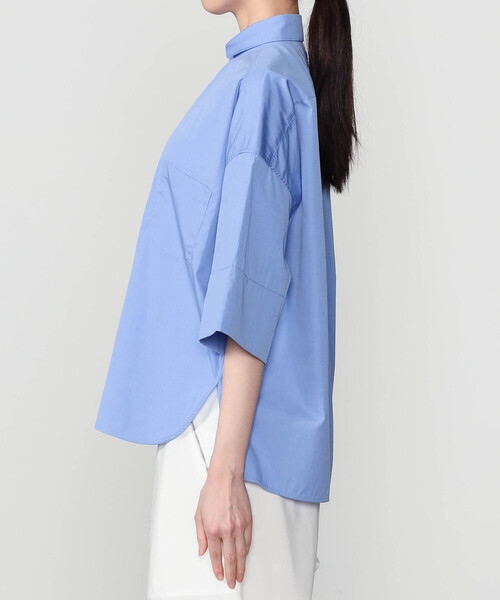 TICCA(ティッカ)の「TICCA | スクエア 半袖ダブルカフスシャツ WOMEN(シャツ/ブラウス・レディース・ブルー・F)」の4枚目の写真