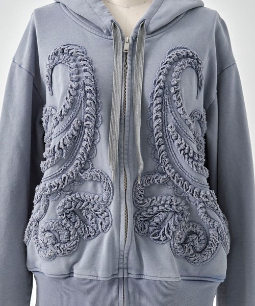 TAAKK(ターク)の「【TAAKK/ターク】Zip Hoodie/ジップフーディー/ウォッシャブル(パーカー・レディース・ブラック/ブルー・1)」の15枚目の写真