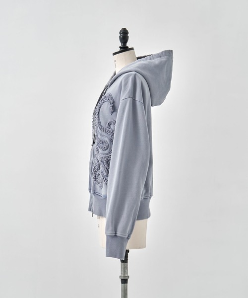 TAAKK(ターク)の「【TAAKK/ターク】Zip Hoodie/ジップフーディー/ウォッシャブル(パーカー・レディース・ブラック/ブルー・1)」の12枚目の写真