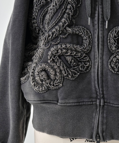 TAAKK(ターク)の「【TAAKK/ターク】Zip Hoodie/ジップフーディー/ウォッシャブル(パーカー・レディース・ブラック/ブルー・1)」の10枚目の写真