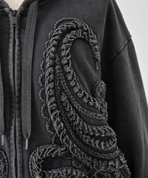 TAAKK(ターク)の「【TAAKK/ターク】Zip Hoodie/ジップフーディー/ウォッシャブル(パーカー・レディース・ブラック/ブルー・1)」の7枚目の写真