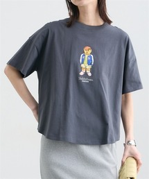 綿100%テディベアプリントTシャツ
