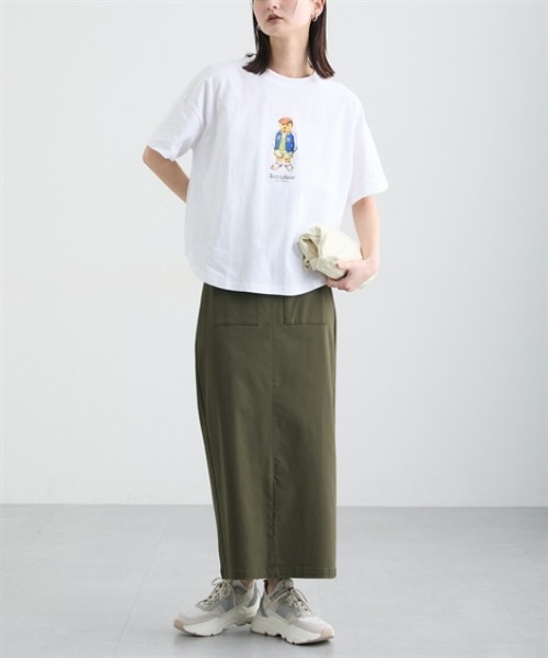 nissen(ニッセン)の「綿100%テディベアプリントTシャツ(Tシャツ/カットソー・レディース・オフホワイト/チャコールグレー・M/L)」の5枚目の写真