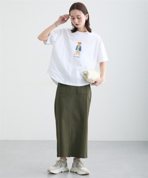 nissen(ニッセン)の「綿100%テディベアプリントTシャツ(Tシャツ/カットソー・レディース・オフホワイト/チャコールグレー・M/L)」の6枚目の写真