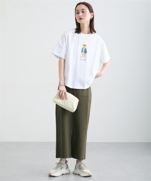 nissen(ニッセン)の「綿100%テディベアプリントTシャツ(Tシャツ/カットソー・レディース・オフホワイト/チャコールグレー・M/L)」の7枚目の写真