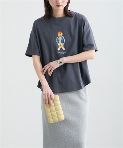 nissen(ニッセン)の「綿100%テディベアプリントTシャツ(Tシャツ/カットソー・レディース・オフホワイト/チャコールグレー・M/L)」の12枚目の写真