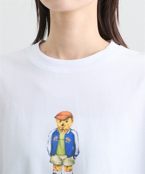 nissen(ニッセン)の「綿100%テディベアプリントTシャツ(Tシャツ/カットソー・レディース・オフホワイト/チャコールグレー・M/L)」の16枚目の写真