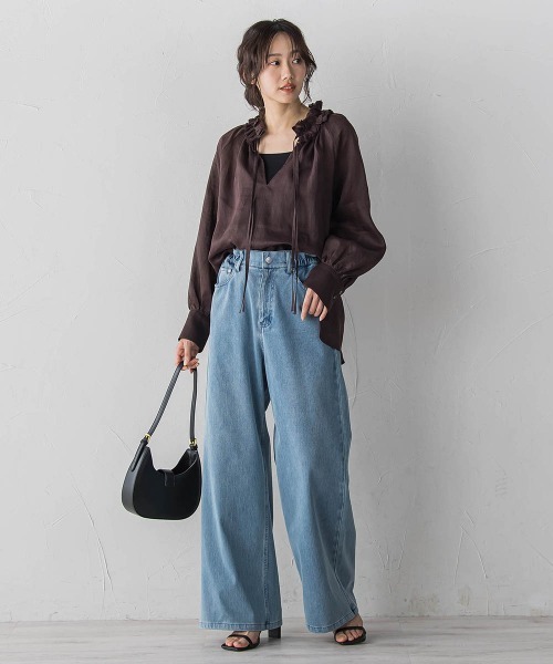 Droite lautreamont(ドロワットロートレアモン)の「ラスターラミーカルゼブラウス(シャツ/ブラウス・レディース・ブラウン/オレンジ/ブルー・M)」の14枚目の写真