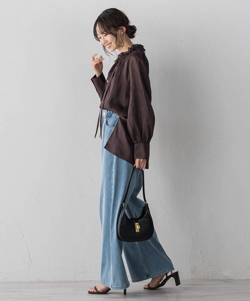 Droite lautreamont(ドロワットロートレアモン)の「ラスターラミーカルゼブラウス(シャツ/ブラウス・レディース・ブラウン/オレンジ/ブルー・M)」の12枚目の写真
