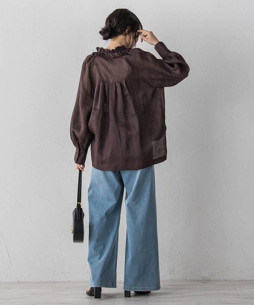 Droite lautreamont(ドロワットロートレアモン)の「ラスターラミーカルゼブラウス(シャツ/ブラウス・レディース・ブラウン/オレンジ/ブルー・M)」の13枚目の写真
