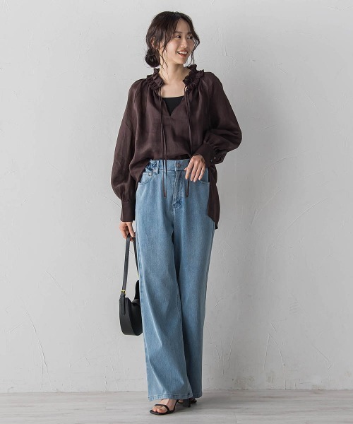 Droite lautreamont(ドロワットロートレアモン)の「ラスターラミーカルゼブラウス(シャツ/ブラウス・レディース・ブラウン/オレンジ/ブルー・M)」の11枚目の写真