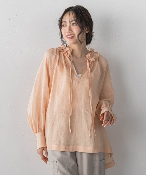 Droite lautreamont(ドロワットロートレアモン)の「ラスターラミーカルゼブラウス(シャツ/ブラウス・レディース・ブラウン/オレンジ/ブルー・M)」の16枚目の写真