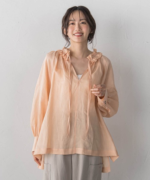 Droite lautreamont(ドロワットロートレアモン)の「ラスターラミーカルゼブラウス(シャツ/ブラウス・レディース・ブラウン/オレンジ/ブルー・M)」の18枚目の写真