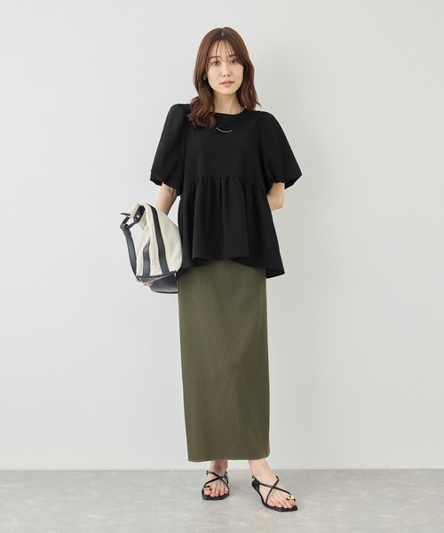 ROPE' PICNIC(ロペピクニック)の「バルーンペプラムブラウス(シャツ/ブラウス・レディース・ホワイト系その他5/ブラック/キナリ/サックスブルー・FREE)」の6枚目の写真