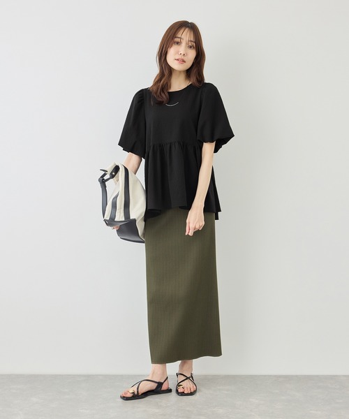 ROPE' PICNIC(ロペピクニック)の「バルーンペプラムブラウス(シャツ/ブラウス・レディース・ホワイト系その他5/ブラック/キナリ/サックスブルー・FREE)」の7枚目の写真
