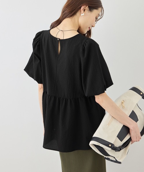 ROPE' PICNIC(ロペピクニック)の「バルーンペプラムブラウス(シャツ/ブラウス・レディース・ホワイト系その他5/ブラック/キナリ/サックスブルー・FREE)」の9枚目の写真