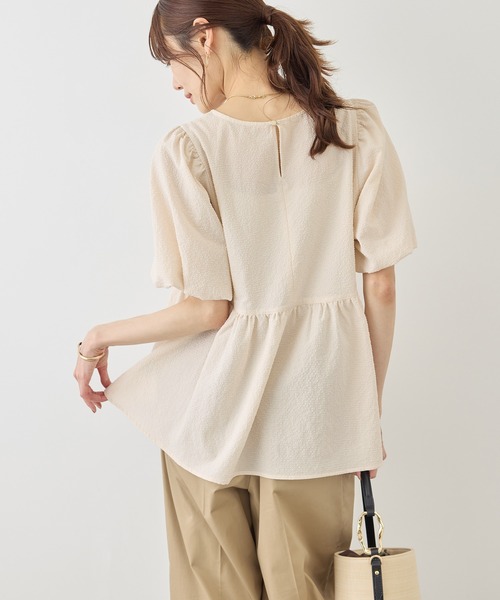 ROPE' PICNIC(ロペピクニック)の「バルーンペプラムブラウス(シャツ/ブラウス・レディース・ホワイト系その他5/ブラック/キナリ/サックスブルー・FREE)」の13枚目の写真