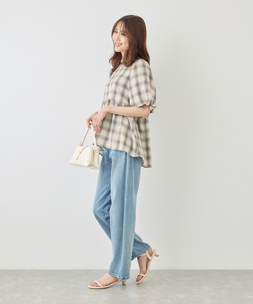ROPE' PICNIC(ロペピクニック)の「バルーンペプラムブラウス(シャツ/ブラウス・レディース・ホワイト系その他5/ブラック/キナリ/サックスブルー・FREE)」の17枚目の写真