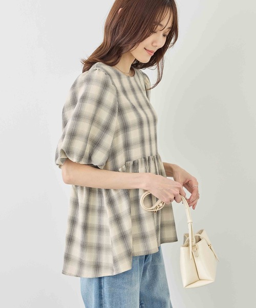 ROPE' PICNIC(ロペピクニック)の「バルーンペプラムブラウス(シャツ/ブラウス・レディース・ホワイト系その他5/ブラック/キナリ/サックスブルー・FREE)」の18枚目の写真