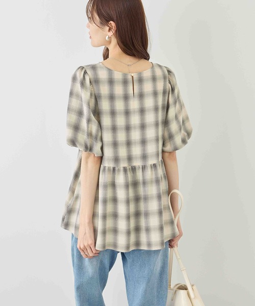 ROPE' PICNIC(ロペピクニック)の「バルーンペプラムブラウス(シャツ/ブラウス・レディース・ホワイト系その他5/ブラック/キナリ/サックスブルー・FREE)」の21枚目の写真