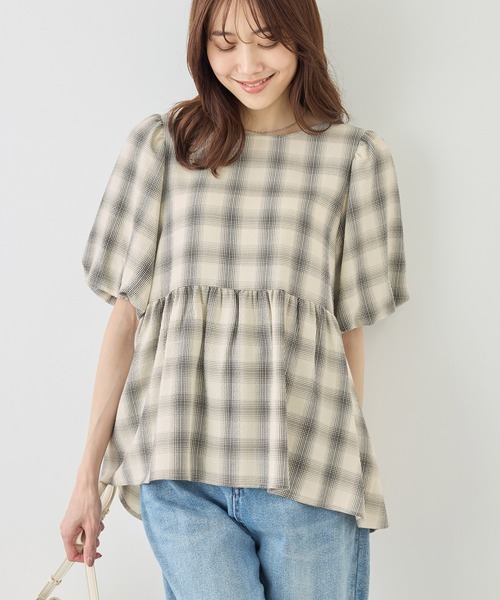ROPE' PICNIC(ロペピクニック)の「バルーンペプラムブラウス(シャツ/ブラウス・レディース・ホワイト系その他5/ブラック/キナリ/サックスブルー・FREE)」の19枚目の写真