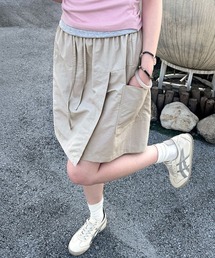 スカート見えラップ風キュロットパンツ薄手ショートパンツショーパン短パン