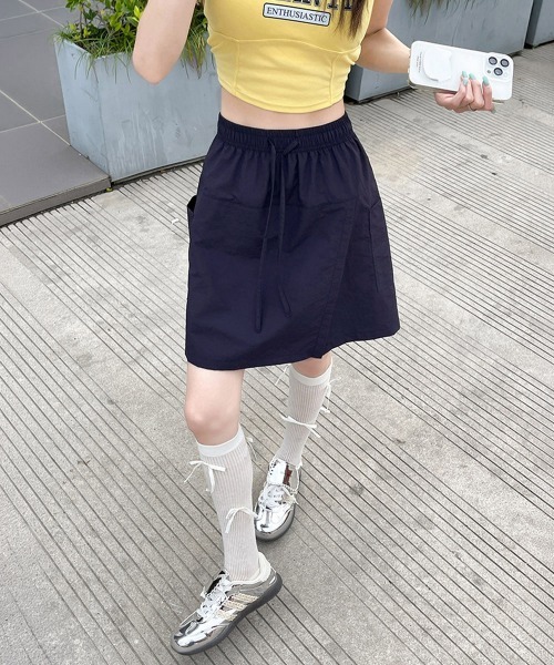 Miniministore(ミニミニストア)の「スカート見えラップ風キュロットパンツ薄手ショートパンツショーパン短パン(その他パンツ・レディース・ホワイト/イエロー/パープル/ネイビー/グレイッシュベージュ/ライトブルー・FREE)」の7枚目の写真