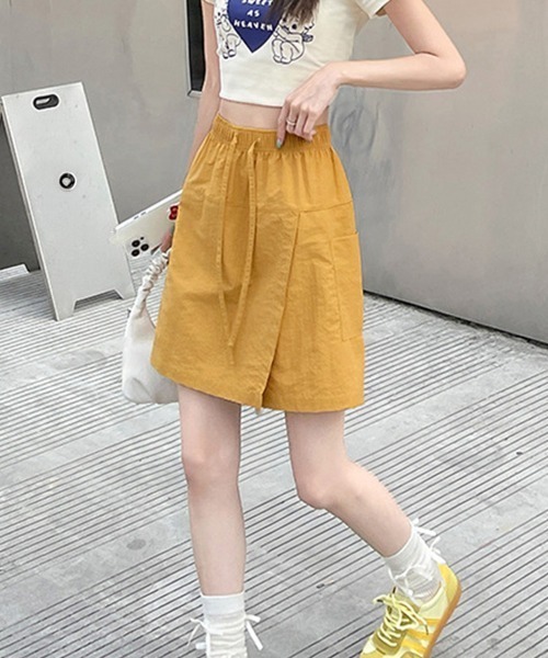 Miniministore(ミニミニストア)の「スカート見えラップ風キュロットパンツ薄手ショートパンツショーパン短パン(その他パンツ・レディース・ホワイト/イエロー/パープル/ネイビー/グレイッシュベージュ/ライトブルー・FREE)」の18枚目の写真