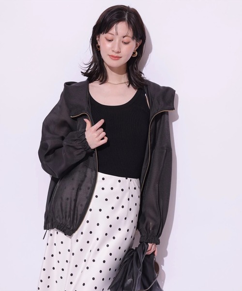Arpege story(アルページュストーリー)の「ドットサテンスカート(スカート・レディース・ホワイト/ピンクベージュ/ブラック・2/1/0)」の21枚目の写真