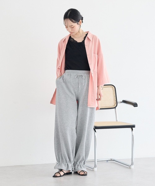 earth music&ecology(アースミュージックアンドエコロジー)の「裾ドロストスウェットパンツ(スウェットパンツ・レディース・ブラック/杢グレー/ホワイト系その他・FREE)」の7枚目の写真