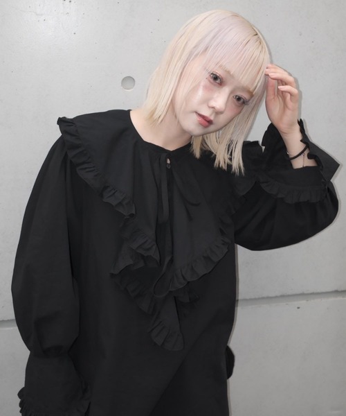 ZOZOMARKET by aoi(ゾゾマーケットバイアオイ)の「【インフルエンサー aoiセレクト】コットンフリルブラウス(シャツ/ブラウス・レディース・ブラック/ホワイト・FREE)」の14枚目の写真