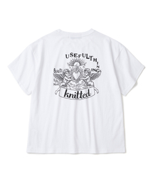KNITTED（ニッティド）の「ヘブンリーバーニングハートクロップTシャツホワイト（Tシャツ/カットソー）」