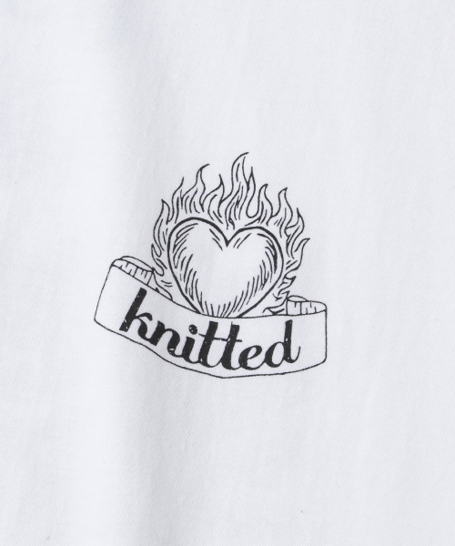 KNITTED(ニッティド)の「ヘブンリーバーニングハートクロップTシャツホワイト(Tシャツ/カットソー・メンズ・ホワイト・MEDIUM/LARGE/X-LARGE)」の5枚目の写真