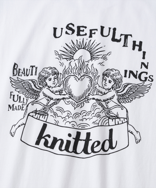KNITTED(ニッティド)の「ヘブンリーバーニングハートクロップTシャツホワイト(Tシャツ/カットソー・メンズ・ホワイト・MEDIUM/LARGE/X-LARGE)」の6枚目の写真