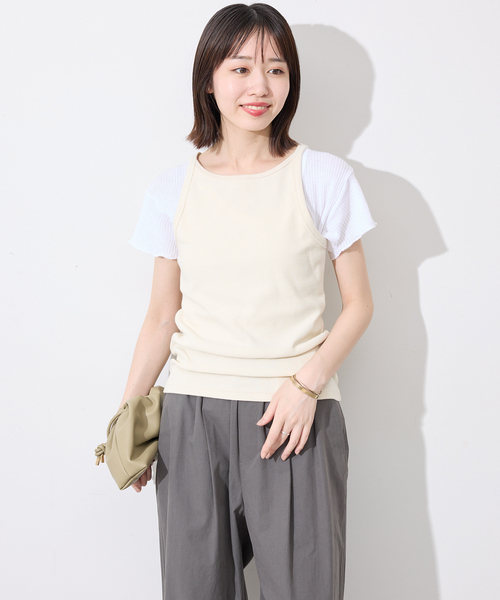 CAROUSE LAMBRA(ケラウズランブラ)の「CaRouseLamBRa/ケラウズランブラ リブキャミソール 251-380 REGULAR(Tシャツ/カットソー・レディース・レッド/アイボリー・FREE)」の20枚目の写真
