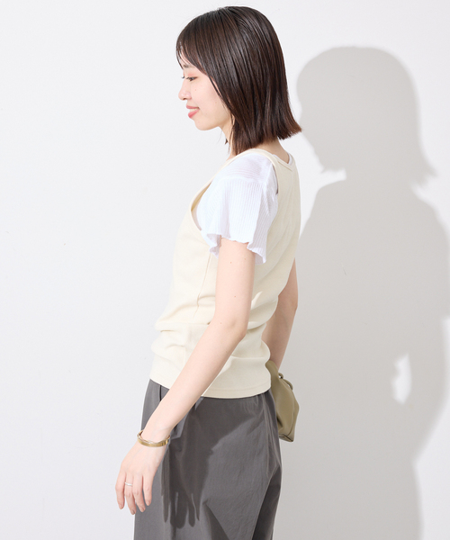 CAROUSE LAMBRA(ケラウズランブラ)の「CaRouseLamBRa/ケラウズランブラ リブキャミソール 251-380 REGULAR(Tシャツ/カットソー・レディース・レッド/アイボリー・FREE)」の21枚目の写真