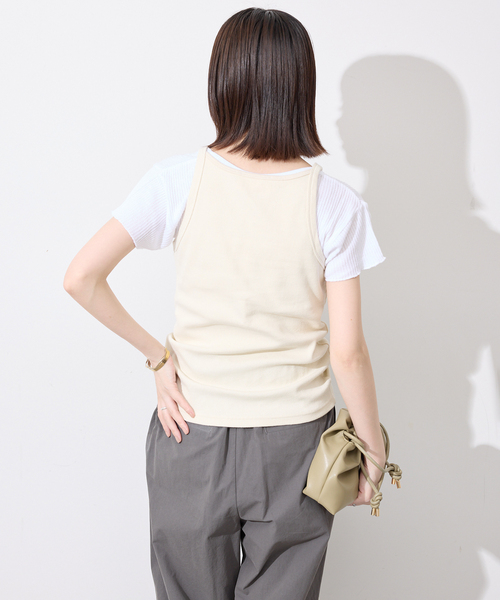 CAROUSE LAMBRA(ケラウズランブラ)の「CaRouseLamBRa/ケラウズランブラ リブキャミソール 251-380 REGULAR(Tシャツ/カットソー・レディース・レッド/アイボリー・FREE)」の22枚目の写真