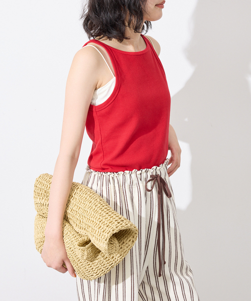 CAROUSE LAMBRA(ケラウズランブラ)の「CaRouseLamBRa/ケラウズランブラ リブキャミソール 251-380 REGULAR(Tシャツ/カットソー・レディース・レッド/アイボリー・FREE)」の3枚目の写真