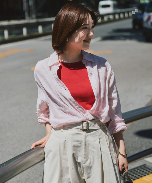 CAROUSE LAMBRA(ケラウズランブラ)の「CaRouseLamBRa/ケラウズランブラ リブキャミソール 251-380 REGULAR(Tシャツ/カットソー・レディース・レッド/アイボリー・FREE)」の6枚目の写真