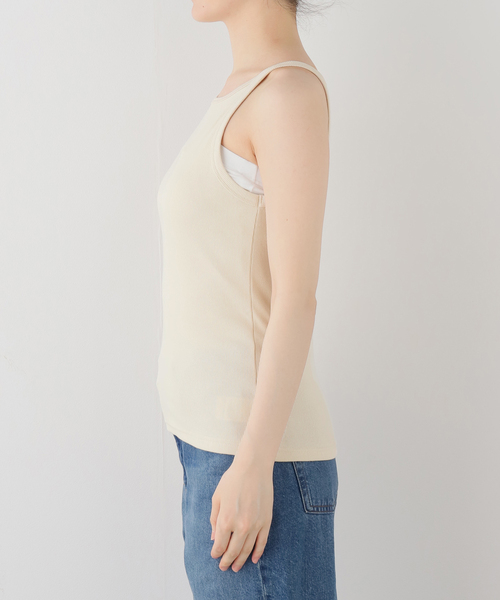 CAROUSE LAMBRA(ケラウズランブラ)の「CaRouseLamBRa/ケラウズランブラ リブキャミソール 251-380 REGULAR(Tシャツ/カットソー・レディース・レッド/アイボリー・FREE)」の8枚目の写真