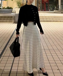 Aラインドットロングスカート