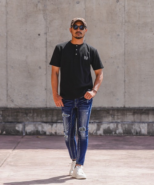 adamsJUGGLER（アダムスジャグラー）の「RTEG H/ネック OE ティー（Tシャツ/カットソー・メンズ・ホワイト/ブラック・S/XXL/XL/L/M）」の4枚目の写真