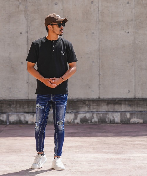 adamsJUGGLER（アダムスジャグラー）の「RTEG H/ネック OE ティー（Tシャツ/カットソー・メンズ・ホワイト/ブラック・S/XXL/XL/L/M）」の8枚目の写真