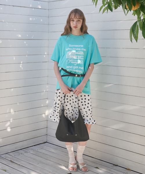 Birthday room(バースデイルーム)の「ハートロゴルーズT/Heart Logo Loose T-shirt(Tシャツ/カットソー・レディース・ホワイト/ミント/ネイビー・FREE)」の8枚目の写真