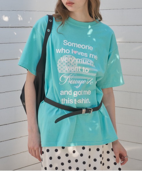 Birthday room(バースデイルーム)の「ハートロゴルーズT/Heart Logo Loose T-shirt(Tシャツ/カットソー・レディース・ホワイト/ミント/ネイビー・FREE)」の9枚目の写真